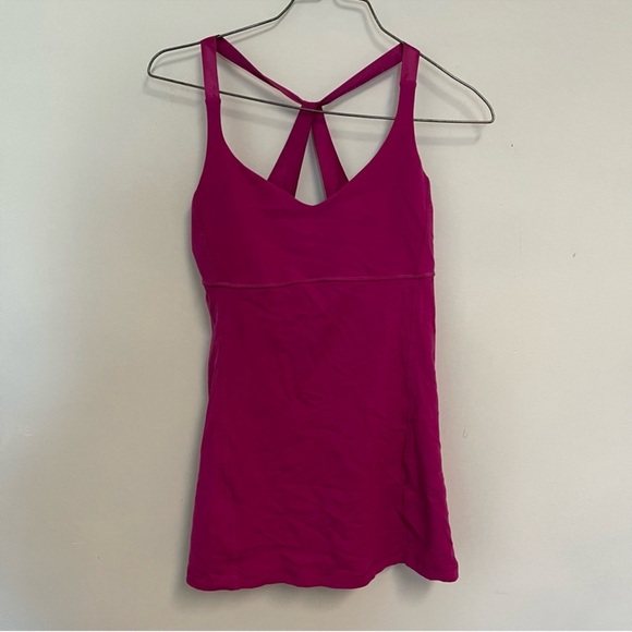 Lululemon daily practice tank in raspberry. - Picture 3 of 4
